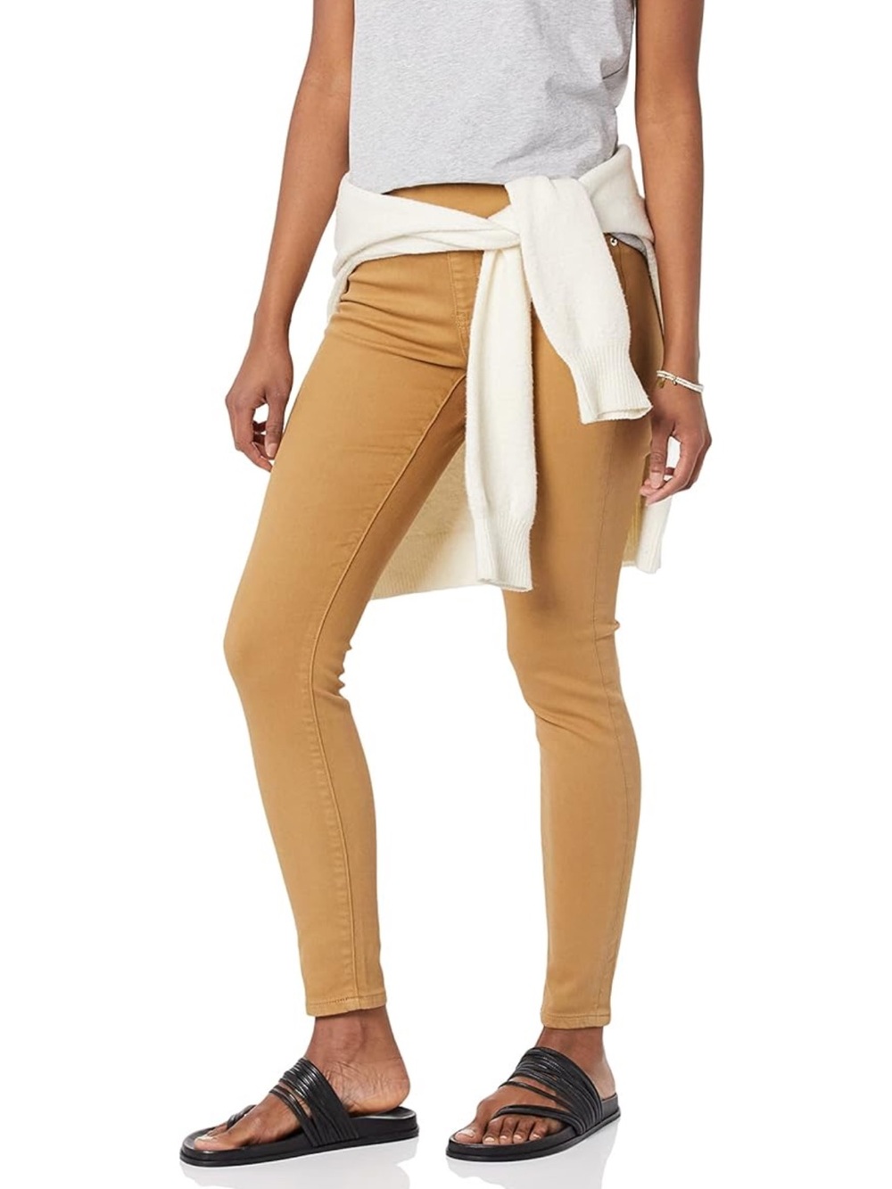 High-Rise Skinny Pants in Camel